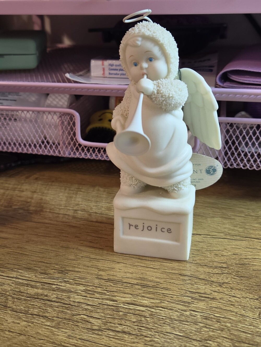 Snowbabies "And The Angels Rejoiced" Figurine With Trumpet By Department 56